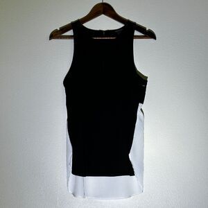 Banana Republic Women's Top Blouse M Black White Color Block Tank Sleeveless